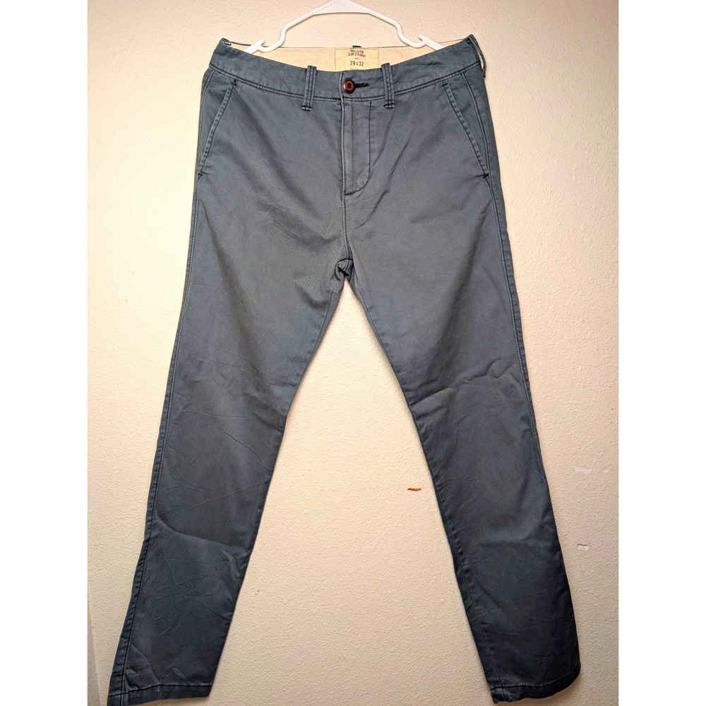 Hollister Men's 29x32 Gray Slim Straight Chino Pants Casual Stretch